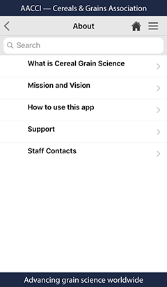 Cereals and Grains app about page