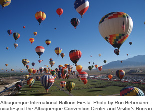 Albuquerque International Balloon Fiesta. Photo by Ron Behrmann courtesy of the Albuquerque Convention Center and Visitor's Bure